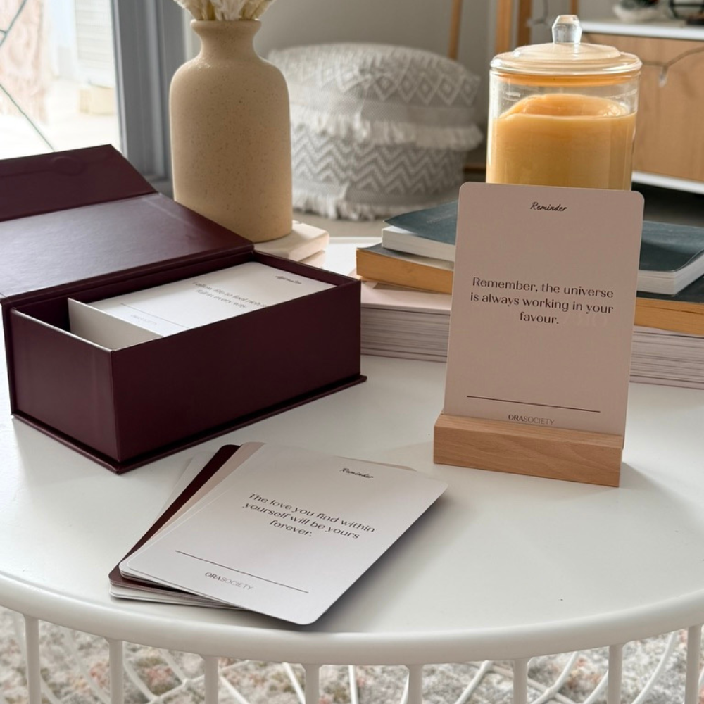ORA Affirmation & Mindset Cards (153 Cards + Stand)