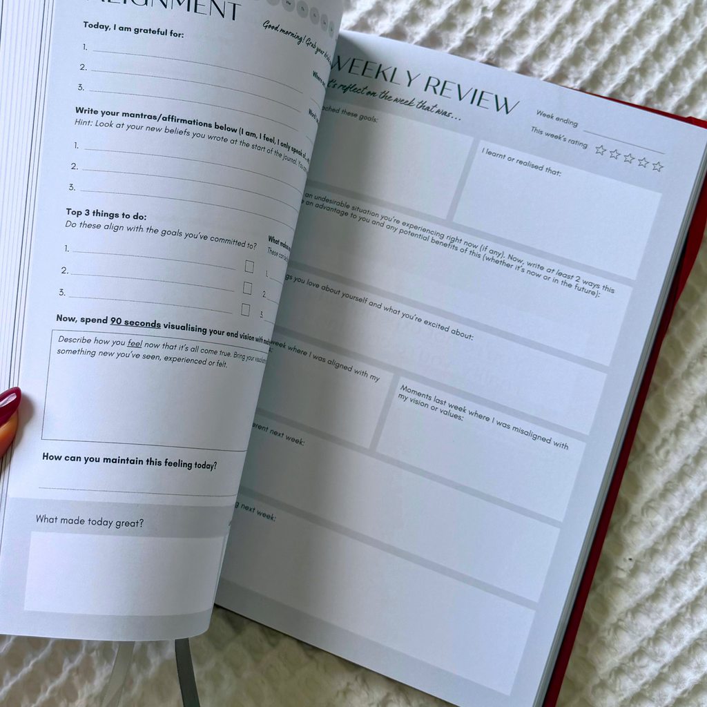 ORA Journal - The No-BS Manifestation & Self Concept Journal | ORA Society Australia | Buy Gratitude & Manifestation Journal | 6 month Guided Journal